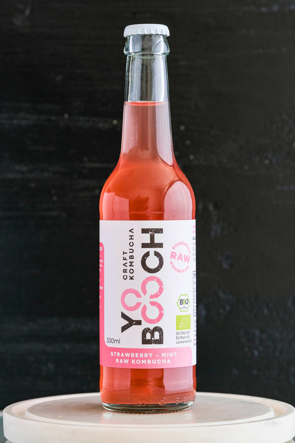 Strawberry Mint Raw Bio Kombucha